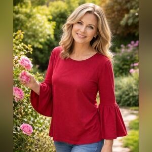 ANTHROPOLOGIE Bell Sleeve Top Cotton